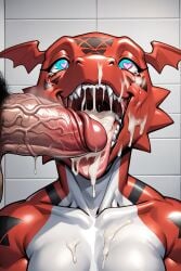 after_fellatio ai_generated anthro crying cum cum_in_mouth cum_on_face digimon digitigrade duo fellatio female furrypornaddiction guilmon heart heart heart_eyes huge_cock human human_on_anthro male male/female musk musky musky_cock open_mouth penis pubes veiny_penis