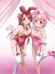bunnysuit d4dj heels kasugano_haruka sakurada_miyu socks