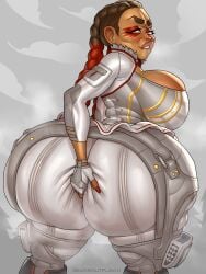 apex_legends ass_focus big_ass big_breasts biting_lip biting_own_lip breasts butt_digging clothed digging_up_in_they_ass female fully_clothed huge_ass latina loba_(apex_legends) noirgutpunch red_makeup steamy thick_ass thick_thighs video_game_character video_games yelftea