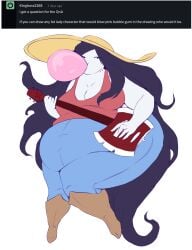 1girls adventure_time axe bbw fat fat_female fat_fetish gorgeouswaifudom grey_hair grey_skin guitar gum hat marceline marceline_abadeer marceline_the_vampire_queen overweight overweight_female vampire vampire_girl