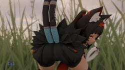 2_tails all_fours animated ass_focus big_ass black_hair blender_(software) blender_eevee calblender cat_girl fart fart_fetish farting farting_at_viewer female jiggle_physics jiggling_ass nekomata nekomiya_mana red_eyes tagme tan_skin video zenless_zone_zero