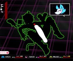 alternate_version_at_source anal anal_sex anthro armor ass balls big_penis blue_body blue_skin blush bodily_fluids bondage bondage boots bound bulge clothing cum darkner deltarune digital_media_(artwork) duo english_text erection eviltqf felid feline female female_penetrating femboy floating_hands footwear forced gameplay_mechanics gauntlets genital_fluids genitals gloves gynomorph hair handwear hi_res human humanoid_genitalia humanoid_penis inside internal internal_anal intersex intersex/male kiss_mark kris_(deltarune) lipstick lipstick_on_penis machine makeup male male/female male_penetrated mammal navel nipples not_furry nude penetration penile penis precum rape restraints robot rope rope_bondage sex shoes simple_background size_difference smile stomach_bulge tasque_manager teeth text thick_thighs torn_clothing undertale_(series) yellow_eyes