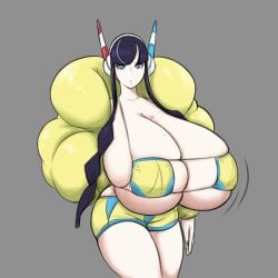 1girls alternate_breast_size beauty_mark beauty_mark_on_breasts big_breasts bikini breast_expansion breasts cleavage elesa_(pokemon) elesa_(pokemon_bw2) female female_only franktonius giant_breasts gigantic_breasts mole mole_on_breast nintendo oblivious pokemon pokemon_black_&_white pokemon_bw pokemon_bw2 solo unaware underboob