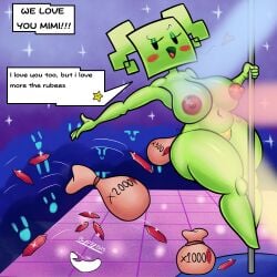 anthro big_ass big_breasts breasts curvy curvy_figure female huge_breasts lbanano0206 mario_(series) mimi_(super_paper_mario) nintendo pole_dancing shortstack smile super_paper_mario thick thick_ass thick_thighs wide_hips wide_thighs