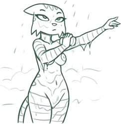 2025 5_fingers anthro areola bathing bent_arm big_areola big_breasts big_eyes big_nipples biped black_and_white bored breasts cheek_tuft collarbone curved_eyebrows digital_drawing_(artwork) digital_media_(artwork) domestic_cat ears_down extended_arm eyebrows facial_markings facial_tuft felid feline felis female fingers foam fran_(litterbox_comics) fur fur_tuft genitals head_markings holding_object holding_sponge huge_areola humanoid_hands iris legs_together litterbox_comics looking_forward mammal markings mature_anthro mature_female monochrome mouth_closed navel nipples no_pupils nude nude_anthro nude_female pivoted_ears portrait redout showering solo sponge standing steam striped_arms striped_body striped_face striped_fur striped_legs striped_markings striped_tail stripes tabby_cat tail tail_markings thick_thighs three-quarter_portrait three-quarter_view tuft vulva water wet wet_body wet_fur wide_hipped_anthro wide_hipped_female wide_hips