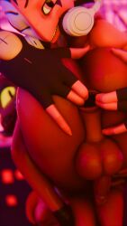absurd_res anthro anus ass blitzo_(helluva_boss) butt_grab duo exhibitionism hand_on_butt hellaverse helluva_boss hi_res imp male male/male moxxie_(helluva_boss) moxxie_(valorlynz) nocturnalfuzz public shocked spread_anus spreading