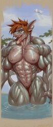 abs absurd_res anthro azure_hastel biceps big_muscles breasts brown_hair claws cybernetics female fish food genitals hair hi_res huge_muscles hyper hyper_muscles long_tongue machine marine multicolored_body muscles muscular muscular_arms muscular_female muscular_thighs non-mammal_ears non-mammal_hair pecs pussy requiem_shark rizzyofen shark shark_tail sharp_teeth smile smiling_at_viewer smirk smirking_at_viewer solo sushi teeth tongue vulva