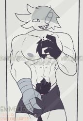 1_eye 1boy 2025 abs alternate_body_type alternate_version_available animal_ears animal_genitalia animal_penis bara barazoku beefy biceps black_fur black_gloves boner boner_under_clothes boxer_briefs buff bulge bulge_grab bulge_through_clothing bulge_under_clothes canine_penis chest_hair chest_tuft clawed_fingers claws clip color colored edgyverse emmet64 enigmaverse fpe fpe_oc front_view fundamental_paper_education fundamental_paper_education_oc gay gloves grey_underwear hairy_chest half-erect hand_on_penis holding_penis holding_phone horn hunk ibispaint knot_in_sheath knotted_penis male male_only mechanical_arm mechanical_hand mirror mirror_selfie muscles muscular muscular_arms muscular_legs muscular_male muscular_thighs no_ai not_ai_generated pecs pectorals phone pink_glans pink_penis precum precum_bubble precum_drip pubes pubic_hair ralph_(edgyverse) robotic_arm self_upload selfie sharp_teeth sheath smile smirk smirking solo solo_male standing stolen_clothes thick_thighs topless topless_male underwear white_hair wolf_humanoid wolf_tail yaoi