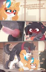 absurd_res all_fours angry animal_genitalia animal_penis balls blush blush_lines bodily_fluids canid canine canine_genitalia canine_penis clothing comic crown crying detailed_background dialogue doggy_style dripping duo emanata erection fan_character female female_penetrated feral feral_on_feral forced from_behind_position fur genital_fluids genitals hair headgear hi_res insane looking_at_another male male/female male_penetrating mammal musk one_page_comic open_mouth outside parabellumpony penetration penis princess rape royalty saliva sex smegma smelly smelly_penis smile street tail tears teeth text throbbing throbbing_penis tongue tongue_out trash trash_can unwashed