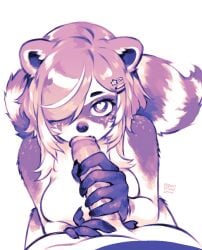 1boy 1girls 3am accessory anthro bestfriendforever breasts duo eyelashes facial_markings fellatio female female_penetrated first_person_view fluffy fluffy_tail genitals hair hair_accessory hair_over_eye hairclip head_markings heart_eyes heart_symbol hi_res humanoid_genitalia humanoid_penis male male/female male_penetrating male_penetrating_female male_pov mammal markings mask_(marking) monochrome oral penetration penile penis penis_grab pov pov_eye_contact procyonid raccoon sex snuffy straight striped_markings striped_tail stripes tail tail_markings virtual_youtuber