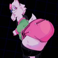3d 3d_(artwork) 3d_animation 3d_model animated ass ass_focus battle boss_monster bubble_butt cryptiacurves deltarune femboy furry goat hi_res jean_shorts notsawl ralsei ralsei_(cryptiacurves) ralsei_with_white_fur shorts