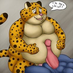 2boys belly bellyjob benjamin_clawhauser chief_bogo close-up disney duo erection feline gay male male_only mammal open_mouth penis slightly_chubby solo_focus thevillager yaoi zootopia