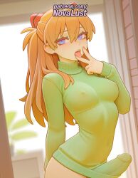 1futa 2025 ai_generated artist_name asuka_langley_sohryu average_breasts blue_eyes blush breasts bust chest covered_nipples futanari hair_between_eyes heart-shaped_pupils hi_res high_quality high_resolution highres intersex long_hair medium_breasts neon_genesis_evangelion normal_breasts novalust patreon patreon_username ribbed_sweater solo stable_diffusion sweater symbol-shaped_pupils tongue tongue_out v watermark window