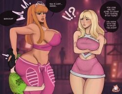 3girls ass ass_in_face big_ass big_breasts billie_eilish billie_eilish_(fortnite) black_hair blonde_hair breasts celebrity dark-skinned_female dark-skinned_top dark_skin dialogue epic_games face_in_ass female female_only femdom femsub fortnite fortnite:_battle_royale hambu huge_breasts ice_spice ice_spice_(fortnite) lezdom light-skinned_bottom light-skinned_female light-skinned_top light_skin real_person red_hair sabrina_carpenter sabrina_carpenter_(fortnite) sideboob text yuri