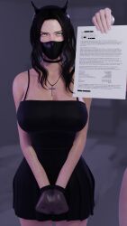 1girls 3d alluring alternate_version_available angry angry_expression annoyed annoyed_expression bad_end bagged_hands beauty_mark beauty_mark_under_eye bed bedroom big_breasts black_choker black_hair black_headwear black_horns black_nail_polish black_nails black_skirt black_tank_top blender blender_eevee bondage bondage_mittens bound bound_wrists breasts captured cat_eyes choker cleavage contract cross_earrings cross_necklace damsel_in_distress degradation degradation_text explicitly_stated_nonconsent face_mask female female_focus femboy femsub frustrated fully_clothed gag gagged goth hair_bun headband helpless horns huge_breasts imminent_rape imminent_sex kidnapped lady_x_(osimai) latex_mask legal_slavery legalized_rape lip_piercing looking_at_viewer male maledom mask masked masked_female miniskirt mole mole_above_mouth mole_on_nose mole_under_eye mouth_mask muffled nose_piercing nose_ring orientation_play original original_character osimai paper pleated_skirt rope rope_bondage skirt slave slave_contract tank_top text text_on_gag this_is_your_life_now tied_up trafficking unseen_character unseen_male vampire_girl vampire_teeth variant wavy_hair yellow_eyes