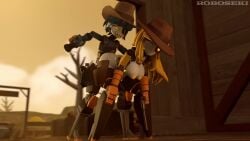 3d 3d_animation animated audible_creampie cowboy_hat cum cum_in_pussy cum_inside dell_spencer female femboy femboy_on_female gun male mimi_sentry pussy revolver roboseki sound straight tagme team_fortress_2 tf2 vaginal_penetration vaginal_sex video