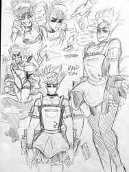 1boy 2017 black_eyes eddsworld embarrassed fishnets maid maid_uniform moho-gotta-gogo screaming solo solo_male speech_bubble text tom_(eddsworld) upskirt