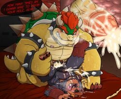 2boys accessory anal anal_sex angry angry_sex anthro anthro_on_anthro bear big_dom_small_sub black_bear black_body black_fur blush bodily_fluids bowser breath cock_ring collar cum cum_in_ass cum_inside cum_on_face cum_splatter cum_while_penetrated dialogue dominant duo dusk_(moonbeardusk) english_text feet foot_grab fucked_silly fur furry furry_male furry_only gay gay_sex genital_fluids hat_over_eyes head_back hi_res horns inflation internal internal_anal interspecies jewelry koopa larger_male legs_up looking_pleasured male male/male male_nipples mammal mario_(series) moan moon_bear moonbeardusk nintendo nipples obese obese_bottom obese_dom obese_male obese_top overweight overweight_bottom overweight_dom overweight_male overweight_top penetration penile penile_penetration penis penis_accessory penis_in_anus penis_jewelry profanity red_hair reptile rough_sex scalie sex shell size_difference smaller_male spiked_cock_ring spiked_collar spiked_shell spikes spread_legs spreading sweat sweaty_body sweaty_sex text tongue tongue_hanging_out tongue_out ursine yellow_skin