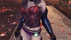 1080p 1girls ass big_tits breasts canon_panties capcom cherry_blossoms cleavage close-up collarbone corset curvaceous dat_ass_need_more_r34 demonlord_(armor) deviljho_(armor) elizabeth_(huntress) female game_screenshot glowing_armor half_naked hunter_(monster_hunter) light-skinned_female long_hair medium_breasts midriff monster_hunter monster_hunter_(series) monster_hunter_world original_character purple_panties redhead_female savage_deviljho_(armor) scale_armor slim_waist thick_thighs thighs_focus toned_female toned_stomach unseen_female_face vangis_(armor) yian_garuga_(armor)