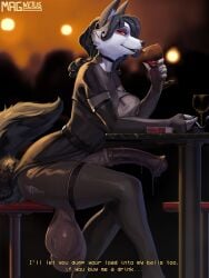 1futa 2026 5_fingers alcohol animal_genitalia animal_penis anthro artist_name balls beverage black_nose canid canine cigarette clothed clothed_anthro clothed_gynomorph clothed_intersex clothing container cup digital_media_(artwork) drinking_glass english_text equine_genitalia equine_penis eyebrows fingers fur futa_only futanari genitals glass glass_container glass_cup gynomorph gynomorph_anthro hi_res imminent_urethral_penetration inner_ear_fluff intersex intersex_anthro inviting inviting_to_fuck legwear looking_at_viewer magnetus mammal penis side_view sitting tail text tuft urethral vein wine wine_glass worshipable_balls