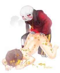 ass_grab awkward backshots cum cum_on_back cum_on_body cum_on_lower_body doggy_style female_frisk flower_in_hair flowerfell flowerfell_frisk frisk glowing_penis male/female masturbating masturbation penis_on_ass penis_out red_penis sadfloow sans sans_au skeleton steam steamy_breath sweat sweatdrop sweating undertale