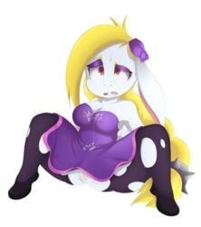 blonde_hair clothing cum defeated dress female hair hariet_(mario) krayboost lagomorph legwear mammal mario_(series) nintendo rabbit solo super_mario_odyssey tagme tights