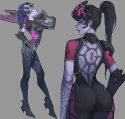 1girls absurd_res absurd_resolution absurdres ass ass_focus back_view backless_outfit black_hair blizzard_entertainment blue_body blue_skin bubble_ass bubble_butt butt butt_focus clozzy collage female female_focus female_only halloween_terror_series hi_res high_resolution highres looking_at_viewer looking_back looking_back_at_viewer multiple_poses overwatch overwatch_2 pose posed rifle skin_tight skinny skinny_female skinsuit skintight slender slender_body slender_build sniper sniper_rifle solo solo_female solo_focus spider_widowmaker tagme tattoo tattoos widowmaker widowmaker_(overwatch_2_suit)