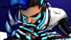 1boy1girl 2016 3d 3d_(artwork) 3d_animation animated blowjob cyberspace_sombra fellatio fellatio_gesture no_sound oral overwatch sageofosiris sombra tagme video