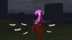 3d 3d_(artwork) ass_cheeks ass_clap ass_clapping big_ass big_booty big_butt bubble_ass bubble_booty bubble_butt butt_cheeks butt_clap butt_clapping clapping_ass clapping_butt clapping_buttocks clapping_cheeks dark-skinned_female dark_skin ebony ebony_female fully_naked fully_nude inkling_girl kaibernation looking_at_viewer magenta_hair magenta_nipples naked naked_outside nude oc original_character rain raining smiling_at_viewer smirking_at_viewer splatoon splatoon_oc squishing_ass squishing_butt squishing_cheeks squishy_ass squishy_butt twerking wet_ass wet_body wet_butt
