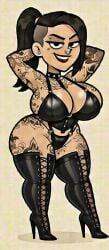 ai_generated armpit_stubble bottom_heavy goth piercings tatoos tig_ol_bitties undercut