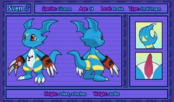 1boy 2017 absurd_res blitzdrachin claws digimon dragon erection giramon guilmon hi_res hybrid lizard male male_only model_sheet nude original_character penis red_eyes reptile scalie simple_background smile solo sven_the_giramon text toe_claws veemon