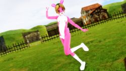 <3_eyes anthro balls blonde_hair blue_eyes cloud fur hair hat heart lagomorph link link_(rabbit_form) male male_only malicekira mammal nintendo nude ocarina_of_time outside penis pink_fur rabbit ranch solo teeth the_legend_of_zelda video_games whiskers