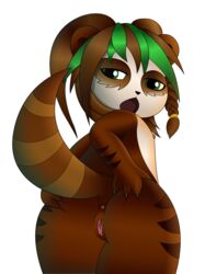 2017 anthro anthrofied anus ass bear biped breasts clitoris cute digital_media_(artwork) erect_nipples facial_markings female flat_chested fur fur_markings hair hand_on_ass hi_res infamousrel looking_at_viewer looking_back mammal markings multicolored_fur nipples nude open_mouth panda pandaren pokeandpenetrate presenting presenting_anus presenting_hindquarters presenting_pussy pussy solo spread_pussy spreading tongue video_games warcraft white_fur young