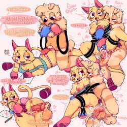1boy1girl bite bite_mark boobs_out claw_marks cum_in_pussy cum_inside dandy's_world dandys_world goob_(dandy's_world) heart inanimate inanimate_object incest knot knotted_penis scraps_(dandy's_world) siblings snowhope stated_incest white_background