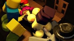 1girls 2026 3boys 3d areolae artist_name ass badplusactor bald big_ass big_breasts black_fedora black_hat black_jacket blue_shirt blush boots bottomless breasts breasts_out chair chance_(forsaken) cum cum_trail dubious_consent elliot_(forsaken) fedora female_penetrated forsaken_(roblox) gangbang green_pants grey_skin jacket jane_doe_(forsaken) legs_up lying_on_back lying_on_table male_penetrating male_penetrating_female nipples no_pants noob_(forsaken) nude_male on_table pants partially_clothed penis penis_out pink_hair ponytail precum precum_drip pussy pussy_juice red_shirt red_sleeves red_visor roblox roblox_game robloxian saliva saliva_trail shadow_over_eyes shirt short_sleeves sleeveless sleeveless_shirt sleeves table tear twitter_username vaginal_penetration visor_cap watermark yellow_skin