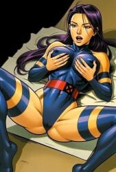 ai ai_art ai_generated animated big_breasts big_titties holding_breasts holding_tits marvel marvel_vs._capcom marvel_vs._capcom_2 pregnancy psylocke purple_hair tagme video vulva wanting_cock wanting_fucked wanting_sex x-men