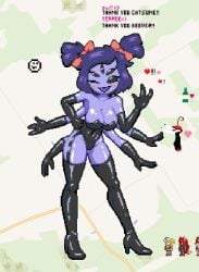 1girls arachnid blush cleavage elbow_gloves fangs latex muffet spider spider_girl tagme thick_thighs undertale undertale_(series) wplace