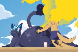 3:2 alolan_form alolan_meowth anthro applying_sunscreen archie_(freakyahhretreiver) ass beach big_butt bird_dog canid canine canis clothing cloud domestic_cat domestic_dog duo fart fart_cloud fart_fetish farting_in_face farting_on_another farting_on_face felid feline felis forehead_gem gem generation_7_pokemon golden_retriever hi_res huge_butt hunting_dog looking_back lotion lotion_bottle male male/male mammal nervous nintendo nude percy_(rbaker) pokemon pokemon_(species) regional_form_(pokemon) retriever rikuaoshi rubbing_butt sand size_difference smelly smug sunbathing swimming_trunks swimwear
