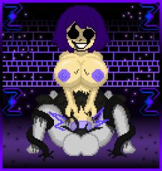 1boy 1futa balls big_balls big_breasts black_cum black_eyes bound_legs breasts cum cum_in_penis cumming cumming_in_penis dark_zixy docking dripping_body futanari genderswap_(mtf) holding_penis huge_breasts intersex male oozing original_character penis penis_in_penis pixel_art purple_hair purple_nipples purple_penis rule_63 self_upload tentacle tentacles_around_legs transforming urethral_insertion urethral_penetration wet_body zixy