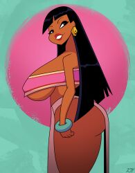 1girls areolae belly belly_button big_ass big_breasts black_hair bottom_heavy bracelet breasts bubble_ass bubble_butt busty chel clothing crop_top curvaceous curvy curvy_female curvy_figure dark-skinned_female dreamworks earrings eyelashes female female_only gold_(metal) gold_earrings gold_jewelry huge_breasts jewelry lips lipstick long_hair looking_back naked naked_female nipple_bulge nipples nude nude_female pinup red_lipstick rustysh4ckl3ford seductive shaded shiny_hair side_view sideboob simple_background skin small_top smile solo solo_female solo_focus south_american straight_hair tan_skin the_road_to_el_dorado thick_lips thick_thighs top_heavy underboob updated voluptuous wide_hips