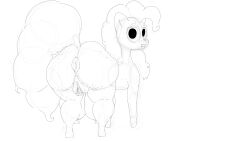 anus blenkentertainment bottomheavy crotchboob equine female feral horse huge_ass huge_nipples hyper_ass hyper_breasts line_art my_little_pony my_little_pony piercing pinkie_pie_(mlp) ponut pony pussy_piercing