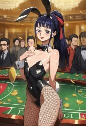 1boy 1femboy 1trap ai_generated bunny_ears bunny_girl bunnysuit casino femboy flat_chest kikunojo one_piece party playboy_bunny playboy_bunny_leotard public skimpy skimpy_clothes solo solo_focus trap