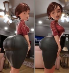 1girls 3d ass ass_focus big_ass big_breasts big_butt bottom_heavy brown_eyes brown_hair caked_up cheesecake dat_ass dumptruck_ass english_text enormous_ass enormous_breasts fat_ass female helen_parr heroine huge_ass large_ass light-skinned_female light_skin lipstick living_room looking_back mature_female milf mother open_mouth pawg rear_view round_ass short_hair skirt smile smiling smitty34 solo solo_focus superheroine text the_incredibles thick_ass thick_thighs thunder_thighs tight_clothing voluptuous voluptuous_female wide_hips