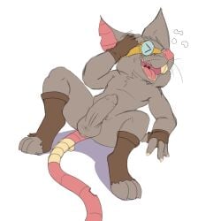 absurd_res balls buckteeth clothed clothing erection eyewear footwear foreskin genitals gloves goggles handwear hi_res league_of_legends lying mammal murid murine open_mouth partially_clothed penis rat riot_games rodent rubbing_head socks spread_legs spreading tapering_penis teeth tencent twerpishimp twitch_(lol)