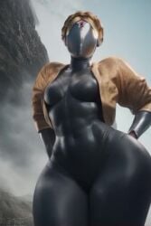 3d ai ai_assisted ai_generated atomic_heart blonde_hair clouds dancing faceless_female fat_ass grey_body hands_on_ass hourglass_figure large_ass mountain outdoors right_(atomic_heart) robot shorter_than_10_seconds small_breasts swaying sweat sweater tagme the_twins_(atomic_heart) thick_thighs thunder_thighs toned toned_female venus_body video voluptuous_female wide_hips yellow_sweater