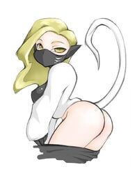 animal_ears blonde_hair bottomless cat_ears cat_tail lucifer's_call mask megami_tensei nekomata nekomata_(megami_tensei) noise_(artist) shin_megami_tensei yellow_eyes