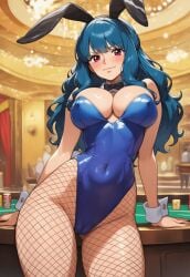 1girls ai_generated ain_(one_piece) big_breasts bunny_ears bunny_girl bunnysuit cameltoe casino one_piece party playboy_bunny playboy_bunny_leotard public servant serving_tray skimpy skimpy_clothes solo solo_focus