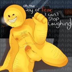 2d 2d_(artwork) afraid arm_hair armpit_hair bald balls body_hair breath breath_cloud breathing crying cum dacryphilia dr._gaggle_(roblox) dr._harold_gaggle_(roblox) dr._harold_gainsworth fear gaggle gaggle_(something_bad_will_happen_soon) glaggle glaggle_(something_bad_will_happen_soon) hair hairy harold_gainsworth leg_hair looking_at_viewer male male_only naked on_knees on_the_floor precum pubic_hair quiwing_(artist) roblox roblox_game sitting sitting_on_floor smile smiling solo solo_focus solo_male something_bad_will_happen_soon something_bad_will_happen_soon_(roblox) spread_legs sweat sweating text yellow_body