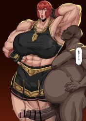 2d abs armpit_fetish armpit_stubble armpits biceps big_breasts breasts busty capcom censored cyberboi female female_focus hourglass_figure italian italian_female makeup marisa_rossetti muscles muscular muscular_female red_hair short_hair street_fighter street_fighter_6 tagme wide_hips