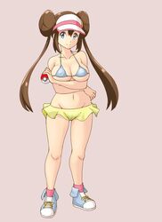 1girls abs alternate_outfit arms_under_breasts big_breasts blue_eyes brown_hair cleavage eye_contact female female_only human long_hair looking_at_viewer nintendo nipples nipples_visible_through_clothing pokemon pokemon_bw2 rosa_(pokemon) solo source_request thick_thighs thigh_gap tof underboob wide_hips